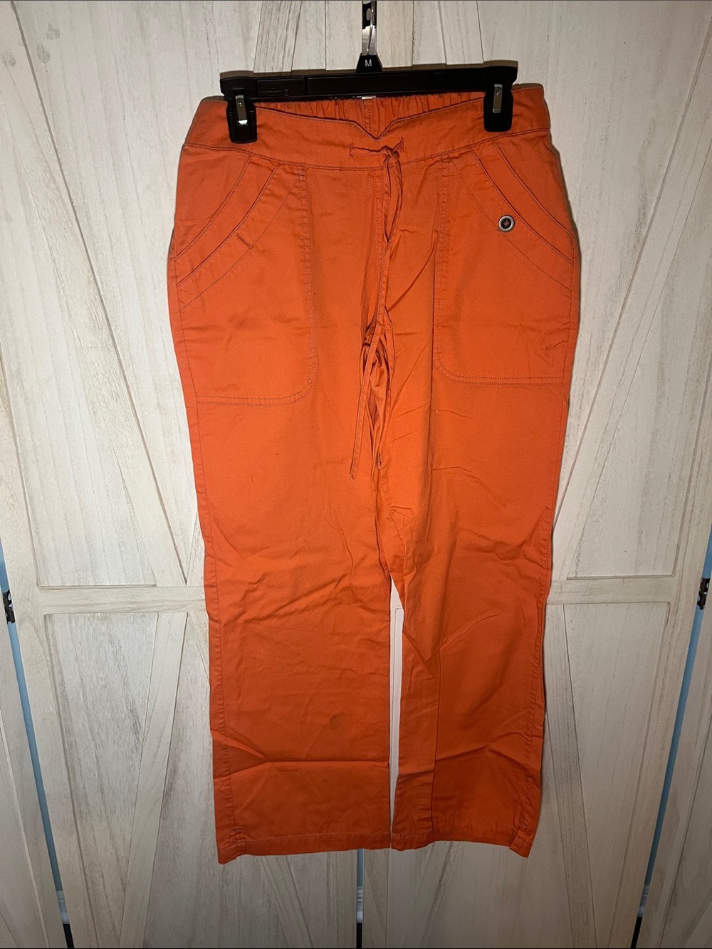 Orange Drawstring Utility Cargo Pants - Women's